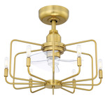 Influencer Ceiling Fan - Brushed Satin Brass / Clear
