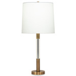 Severn Table Lamp - Antique Brass / Off White