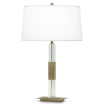 Elm Table Lamp - Antique Brass / Off White