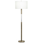 Severn Floor Lamp - Antique Brass / Off White