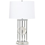 Locust Table Lamp - Chrome / White Linen