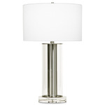 Lilac Table Lamp - Brushed Nickel / White Linen