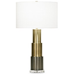 Mimosa Table Lamp - Antique Brass / Off White