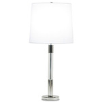 Poppy Table Lamp - Silver / White Linen