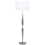 Shaw Floor Lamp - Brushed Nickel / White Linen