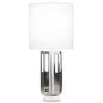 Atticus Table Lamp - Silver / White Linen