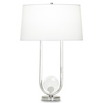Doyle Table Lamp - Polished Nickel / White Linen