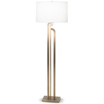 Caspian Floor Lamp - Antique Brass / Off White