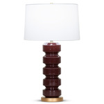 Cora Table Lamp - Burgundy / Off White