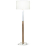 Sanders Floor Lamp - Antique Brass / Off White