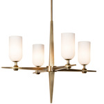 Elba Chandelier - Antique Brass / Frost