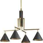 Aria Chandelier - Antique Brass / Black