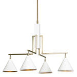 Sparrow Chandelier - Antique Brass / Matte White