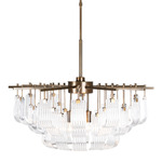 Ferris Chandelier - Antique Brass / Clear