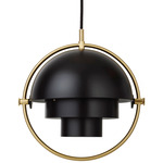 Multi-Lite Small Pendant - Matte Black / Brass