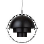 Multi-Lite Small Pendant - Matte Black / Chrome