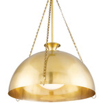 Levette Pendant - Aged Brass / Opal Glossy