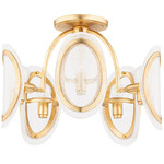 Danes Semi Flush Mount - Vintage Gold Leaf / Clear Seeded