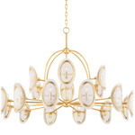 Danes Chandelier - Vintage Gold Leaf / Clear Seeded