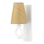 Pendleton Wall Sconce - White Plaster / Natural Buri