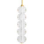 Lindley Pendant - Aged Brass / Clear