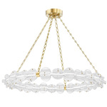 Lindley Chandelier - Aged Brass / Clear