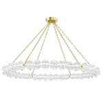 Lindley Chandelier - Aged Brass / Clear