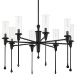Chisel Chandelier - Black Iron / Clear Seeded