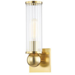 Malone Wall Sconce - Aged Brass / Clear