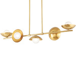 Glimmer Linear Chandelier - Aged Brass / White