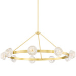 Barclay Chandelier - Aged Brass / Clear