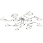 Meander Semi Flush Mount - Polished Nickel / White