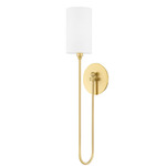 Harlem Wall Sconce - Aged Brass / White