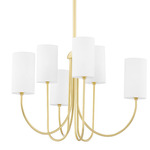 Harlem Chandelier - Aged Brass / White