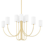 Harlem Chandelier - Aged Brass / White