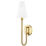 Ripley Wall Sconce - Aged Brass / White