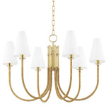 Ripley Chandelier - Aged Brass / White