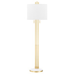 Remsen Floor Lamp - Aged Brass / White