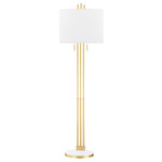 Remsen Floor Lamp - Aged Brass / White