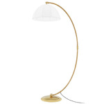 Montague Floor Lamp - Aged Brass / White