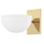 Wells Wall Sconce - Aged Brass / White