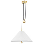 Dorset Pendant - Aged Brass / White