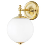 Sphere No.1 Wall Sconce - Aged Brass / Opal Glossy