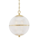 Sphere No. 3 Pendant - Aged Brass / Clear
