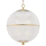 Sphere No. 3 Pendant - Aged Brass / Clear