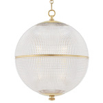 Sphere No. 3 Pendant - Aged Brass / Clear