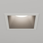 Fraxion3 SQ Fixed Downlight Trim / IC Airtight Housing - White Powdercoat / Black Baffle