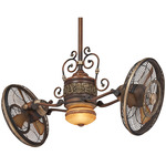 Traditional Gyro Ceiling Fan with Light - Belcaro Walnut / Belcaro Walnut