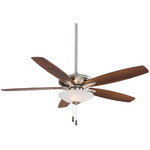 Mojo Ceiling Fan with Light - Brushed Nickel / Medium Maple / Dark Walnut