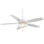 Mojo Ceiling Fan with Light - White / White